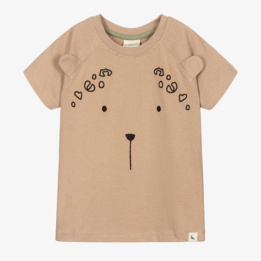 Turtledove London-Brown Organic Cotton T-Shirt | Childrensalon Outlet