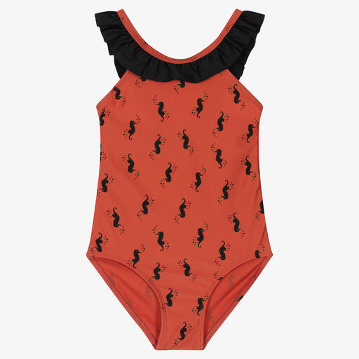 Turtledove London-Girls Red Seahorse Swimsuit | Childrensalon Outlet