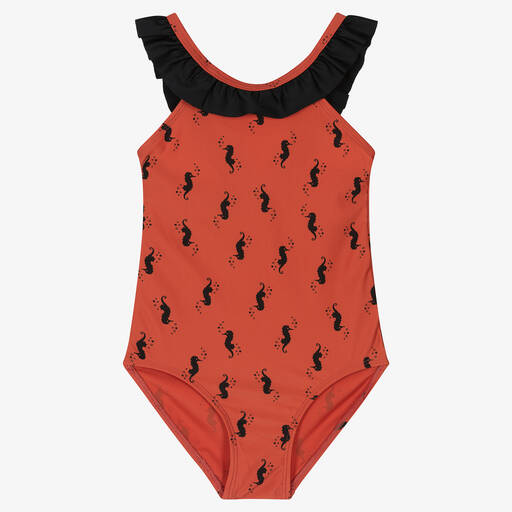 Turtledove London-Girls Red Seahorse Swimsuit | Childrensalon Outlet