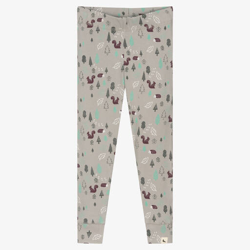 Turtledove London-Grey Organic Cotton Leggings  | Childrensalon Outlet