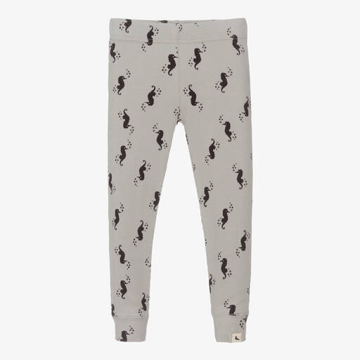 Turtledove London-Grey Organic Cotton Rib Leggings | Childrensalon Outlet