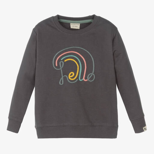 Turtledove London-Grey Organic Cotton Sweatshirt | Childrensalon Outlet