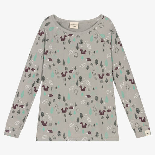 Turtledove London-Grey Organic Cotton Top | Childrensalon Outlet