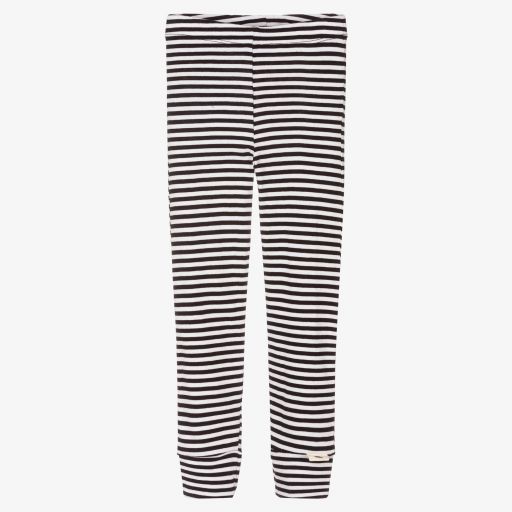 Turtledove London-Ivory & Black Striped Leggings | Childrensalon Outlet