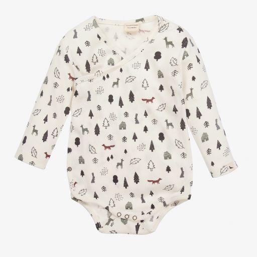 Turtledove London-Ivory Organic Cotton Bodysuit | Childrensalon Outlet