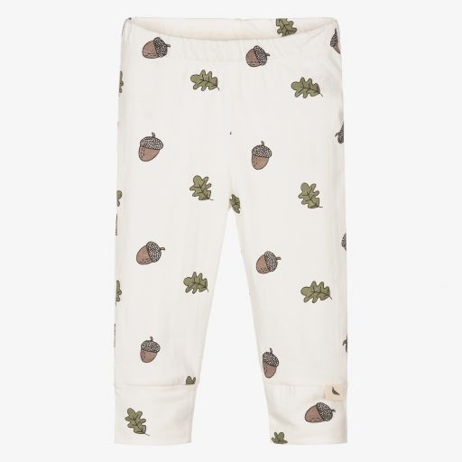 Turtledove London-Ivory Organic Cotton Leggings | Childrensalon Outlet