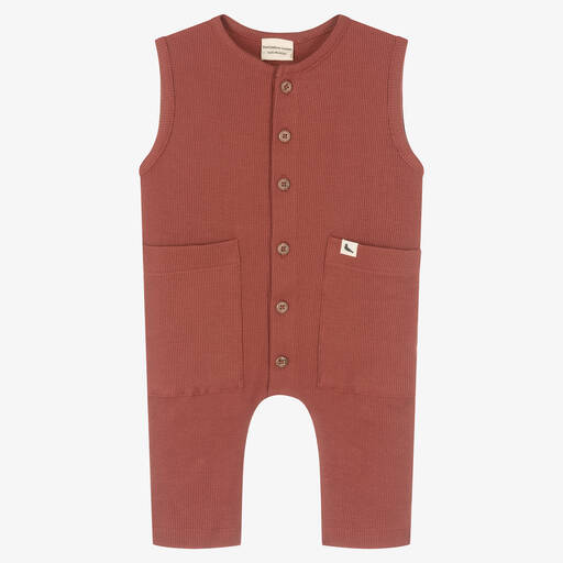 Turtledove London-Red Organic Cotton Jumpsuit | Childrensalon Outlet