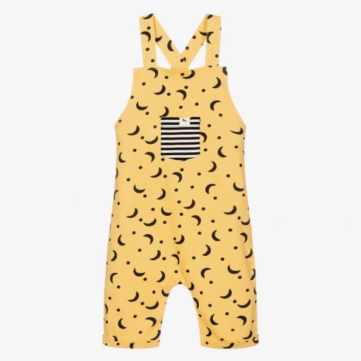 Turtledove London-Yellow Cotton Dungaree Shorts | Childrensalon Outlet