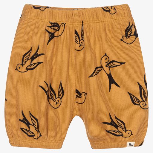 Turtledove London-Yellow Ribbed Cotton Shorts | Childrensalon Outlet