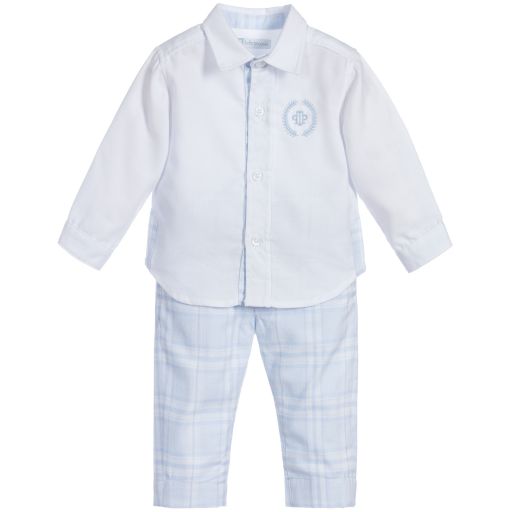 Tutto Piccolo-3 Piece Blue Trouser Set  | Childrensalon Outlet