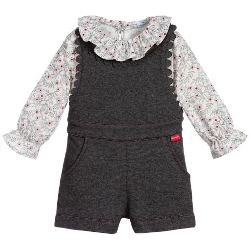 Tutto Piccolo-3 Piece Dungaree & Blouse Set | Childrensalon Outlet