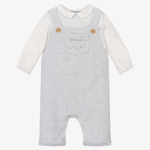 Tutto Piccolo-Grauer Baumwoll-Overall (Baby J)  | Childrensalon Outlet