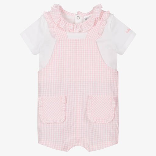 Tutto Piccolo-Baby Girls Pink Gingham Shortie | Childrensalon Outlet