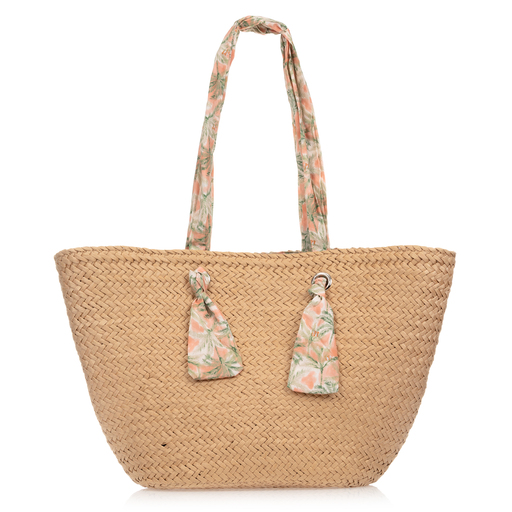 Tutto Piccolo-Beige Straw Beach Bag (50cm) | Childrensalon Outlet