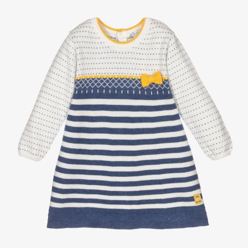Tutto Piccolo-Blue Knitted Baby Dress Set | Childrensalon Outlet