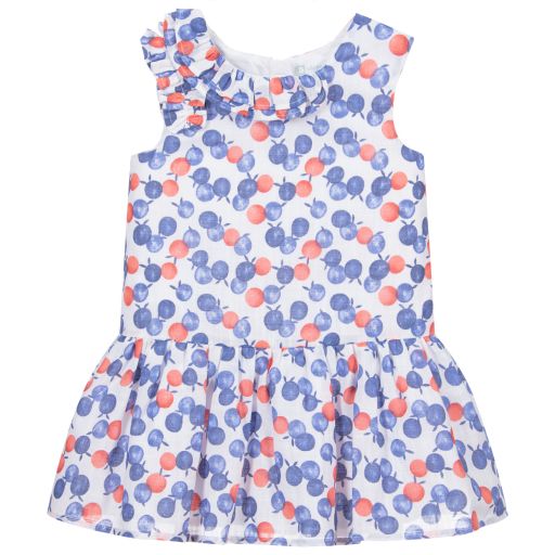 Tutto Piccolo-Blue & Red Cotton Dress | Childrensalon Outlet