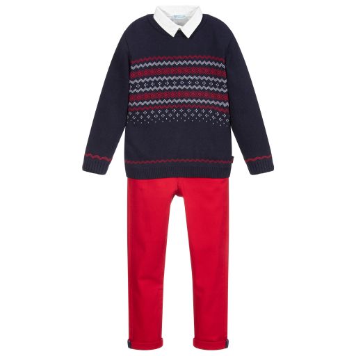 Tutto Piccolo-Blaues Set mit Pullover und Hose  | Childrensalon Outlet