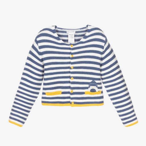 Tutto Piccolo-Blue & White Striped Cardigan | Childrensalon Outlet