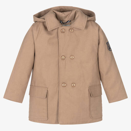 Tutto Piccolo-Бежевое хлопковое пальто | Childrensalon Outlet