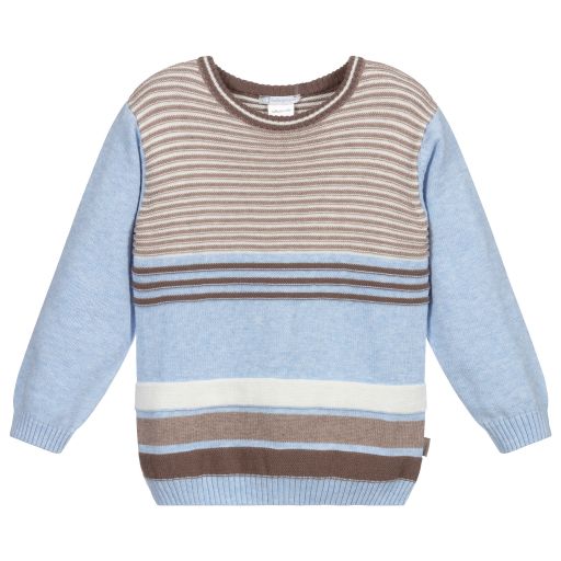 Tutto Piccolo-Boys Blue Striped Sweater | Childrensalon Outlet