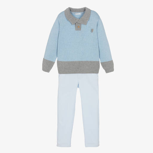 Tutto Piccolo-Pullover & Hosen Set in Blau & Grau | Childrensalon Outlet