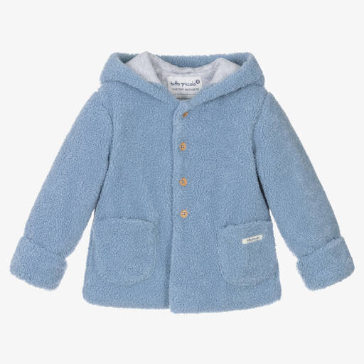 Tutto Piccolo-Голубая куртка из плюшевого флиса с капюшоном | Childrensalon Outlet