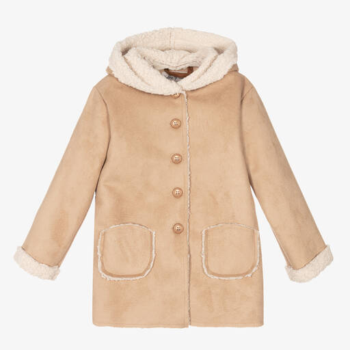 Tutto Piccolo-Manteau marron en daim garçon | Childrensalon Outlet