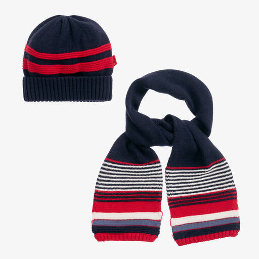 Tutto Piccolo-Boys Cotton Hat & Scarf Set | Childrensalon Outlet