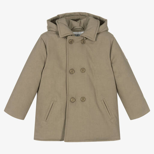 Tutto Piccolo-Boys Green Hooded Padded Coat | Childrensalon Outlet