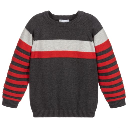 Tutto Piccolo-Boys Grey Cotton Sweater | Childrensalon Outlet