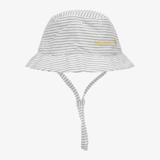 Tutto Piccolo-Boys Grey Striped Sun Hat  | Childrensalon Outlet