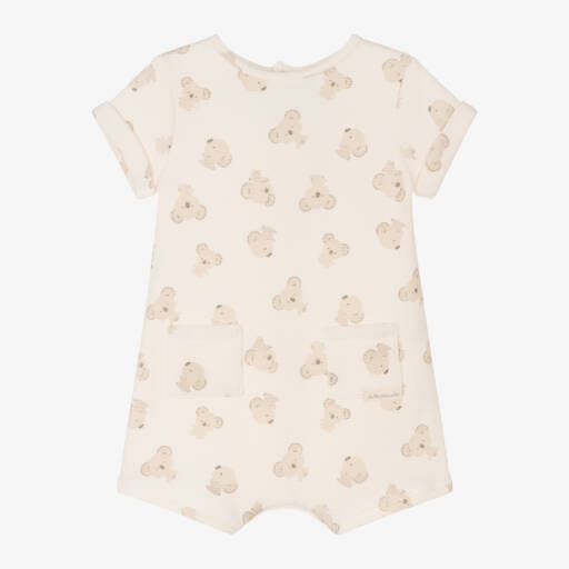 Tutto Piccolo-Кремовый хлопковый ромпер с коалой для мальчиков | Childrensalon Outlet