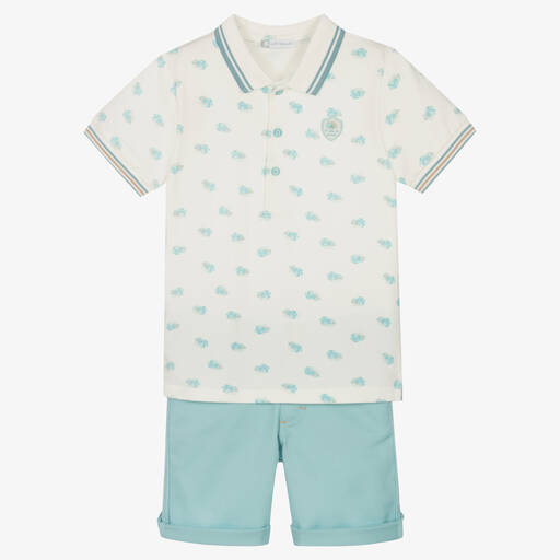 Tutto Piccolo-Top & Shorts Set in Elfenbein-Grün | Childrensalon Outlet