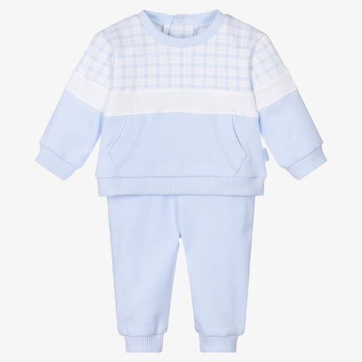 Tutto Piccolo-بدلة رياضية أطفال ولادي قطن جيرسي لون أزرق فاتح | Childrensalon Outlet