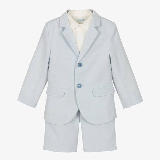 Tutto Piccolo-Boys Light Blue Striped Suit | Childrensalon Outlet