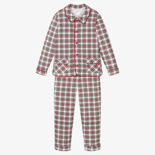 Tutto Piccolo-Boys Red & Green Check Cotton Pyjamas | Childrensalon Outlet