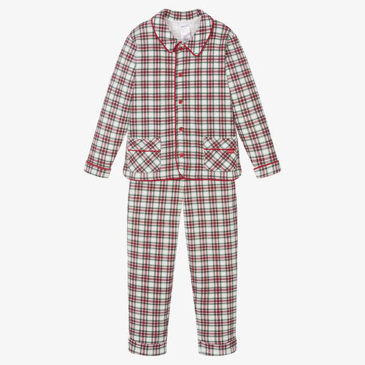 Tutto Piccolo-Хлопковая пижама в красно-зеленую клетку | Childrensalon Outlet