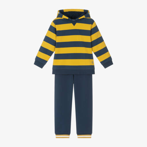 Tutto Piccolo-Boys Striped Hoodie Tracksuit Set | Childrensalon Outlet