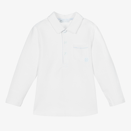 Tutto Piccolo-Boys White Cotton Polo Shirt | Childrensalon Outlet