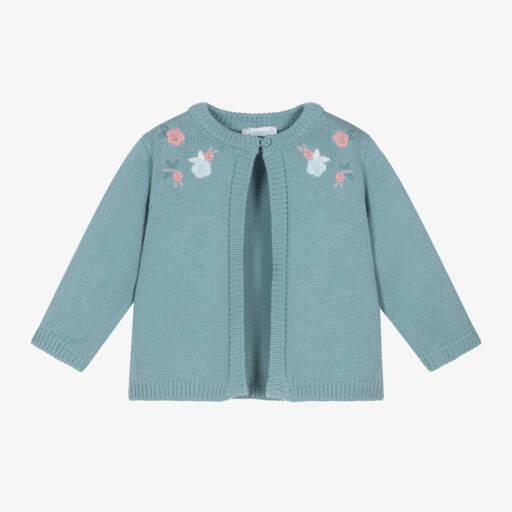 Tutto Piccolo-كارديغان محبوك لون أخضر للبنات | Childrensalon Outlet