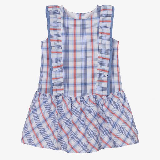 Tutto Piccolo-Girls Blue Check Dress | Childrensalon Outlet