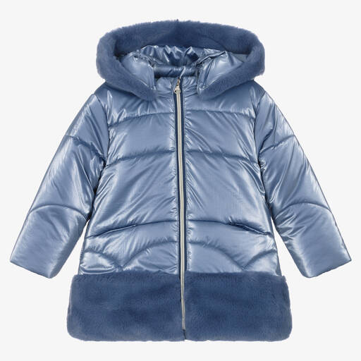 Tutto Piccolo-Girls Blue Padded Coat | Childrensalon Outlet