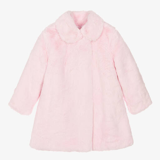 Tutto Piccolo-Girls Pale Pink Faux Fur Coat | Childrensalon Outlet