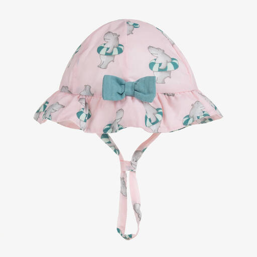 Tutto Piccolo-Girls Pink & Blue Cotton Sun Hat | Childrensalon Outlet