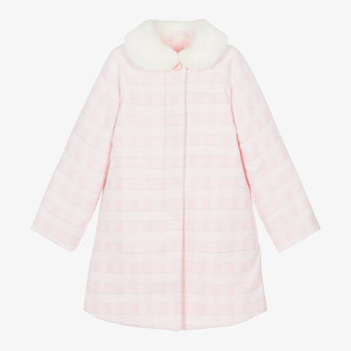 Tutto Piccolo-Girls Pink Check Coat | Childrensalon Outlet