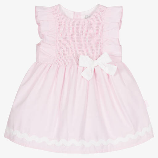 Tutto Piccolo-Girls Pink Cotton Dress | Childrensalon Outlet