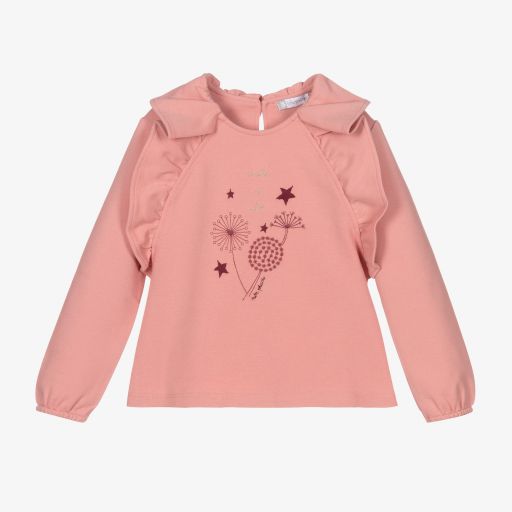Tutto Piccolo-Girls Pink Cotton Jersey Top | Childrensalon Outlet