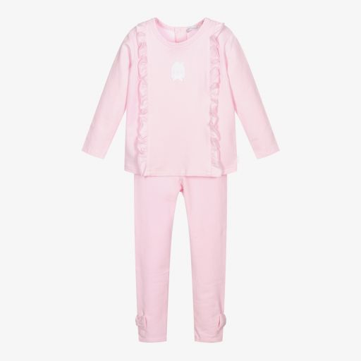 Tutto Piccolo-Girls Pink Cotton Leggings Set | Childrensalon Outlet