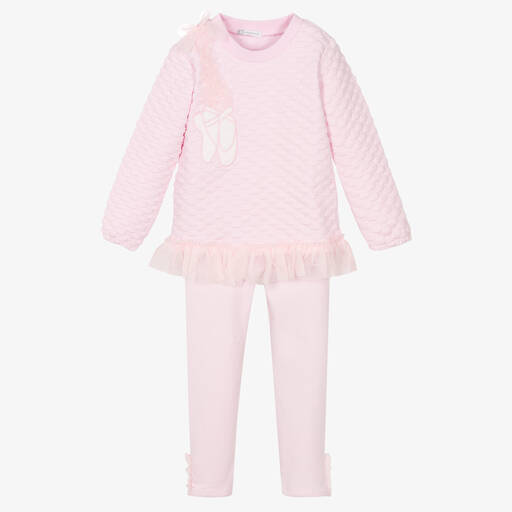 Tutto Piccolo-Girls Pink Cotton Leggings Set | Childrensalon Outlet