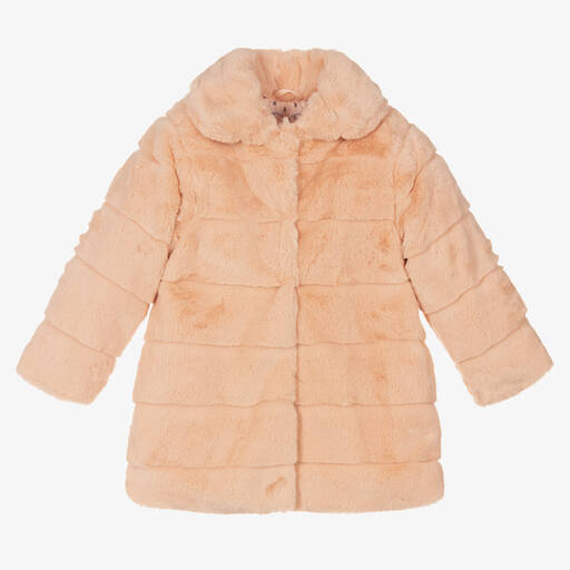 Tutto Piccolo-Manteau rose fausse fourrure Fille | Childrensalon Outlet